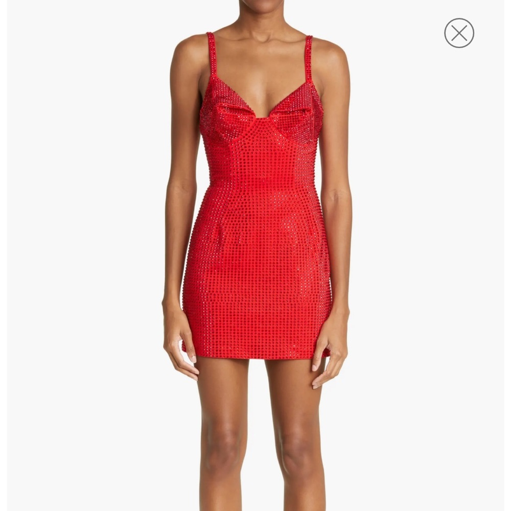 Area Crystal Embellished Minidress